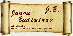 Jovan Budimirov vizit kartica